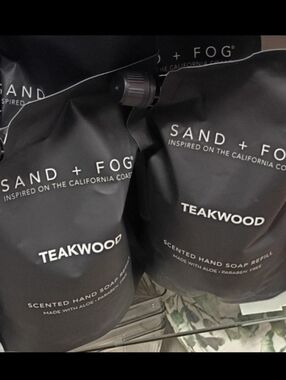 SAND + FOG Teakwood Scented Hand Soap Refill With Aloe Brand New, Sealed (2)